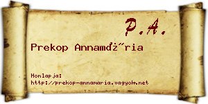 Prekop Annamária névjegykártya