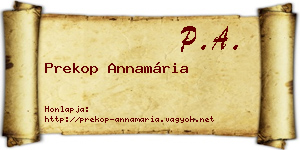 Prekop Annamária névjegykártya